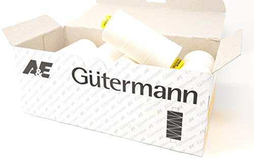 Gütermann GmbH Gütermann Mara 120 10-Faden-Nähset, 1000 m pro Spule, Allesnäher aus Polyester, weiß