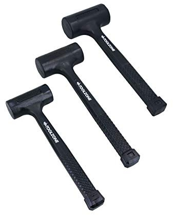 3pc Rubber Dead Blow Hammer Set Hammers Mallets 1lb 2lb 3lb Shot Loaded