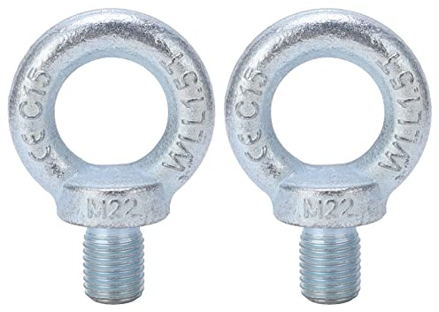 2pcs boulons à anneau de levage, boulons à œil en acier au carbone Q235 galvanisés boulon à œil à épaulement de levage à filetage profond pour l'industrie hemical