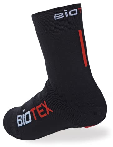 BIOTEX Calzino Copriscarpa Unisex per Ciclismo, Calzino Idrorepellente Termico Traspirante, Intimo Tecnico Sportivo, Nero, S (36-39)
