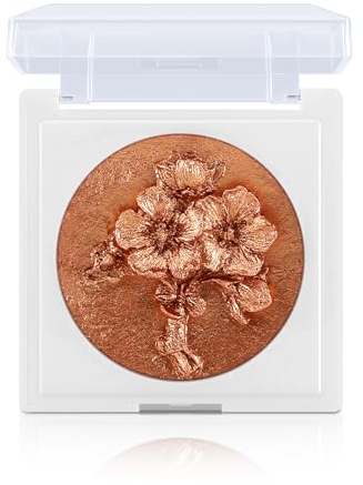 Boobeen Highlighter Makeup-Metallic Shimmer Powder Palette, Pressed Shimmer Face Makeup mit Bronze Glow, Powder Highlighter für alle Hauttöne