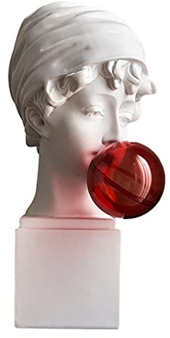Duiaynke David/Giuliano Statua di testa greca in resina, sculture di David busto statuetta ornamento da scrivania per casa ufficio decorazione da tavolo (ragazza greca)