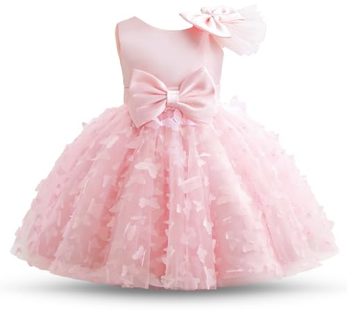 NNJXD Baby Girl Birthday Party Dress Tutu Toddler Girl Cute Bowknot Gown 2064 Pink (2Y) 2 Years