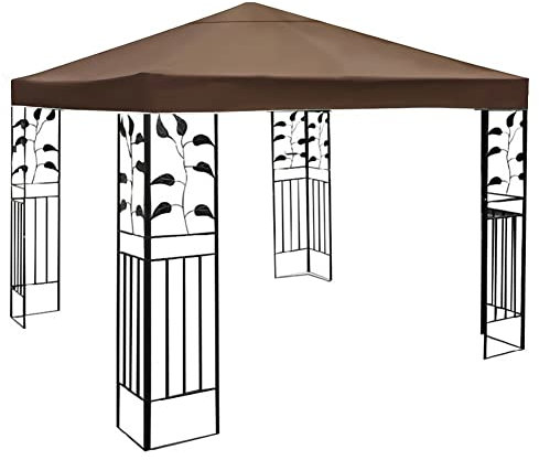 Toile Tonnelle 3x3 - Toile De Rechange pour Pavillon - Tonnelle Tente Toit De Remplacement - Gazebo De Jardin Tissu Polyester Haute Densité 200 G/m² Anti-UV (Couleur : Coffee)