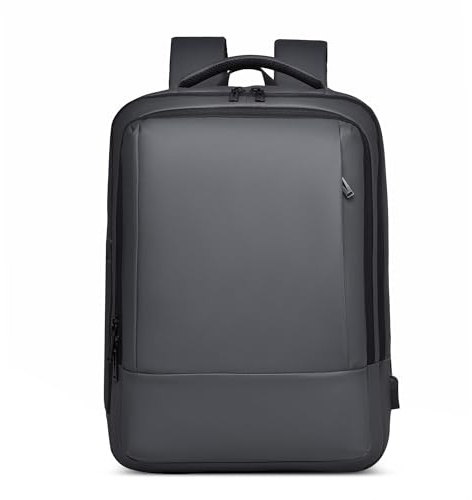 DORRISO Ryggsäck Män Lättvikt Ryggsäck PC-Ryggsäck College Casual Ryggsäckar med Stöldskyddad USB-Laddningsport Ryggsäck Ryggsäck Gymnasieskola Vattentät Ryggsäck PC. 15,6 tum, Grå, L