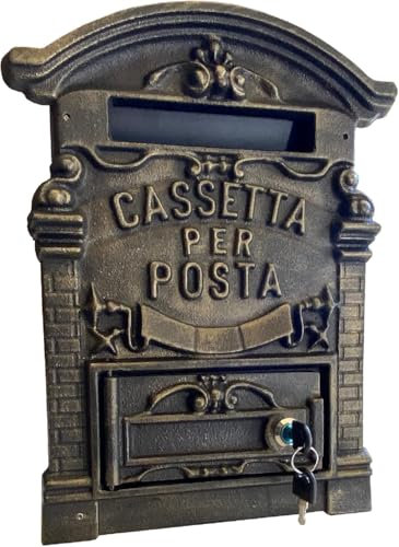 Kippen 1183K - Cassetta Porta Lettere in Ghisa Modello Old, Color Bronzo
