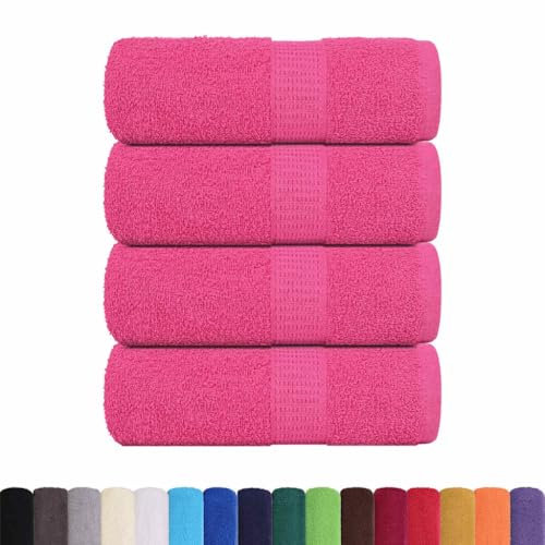 vidaXL Gästetücher 4 STK. Rosa 30x50 cm 360 g/m² 100% Baumwolle, Gästehandtuch, Badetuch, Badetuch-Set, Handtuch, Gesichtstuch, Handwaschlappen
