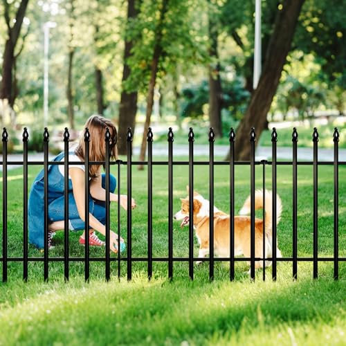 ARIFARO Dekorative Metall Gartenzaun 61cm hoch x 61cm breit 5 Pack, Tier Barriere für Hund Haustier, Grenze Gartenzaun für Outdoor Patio Rasen Hof Blumenbeet