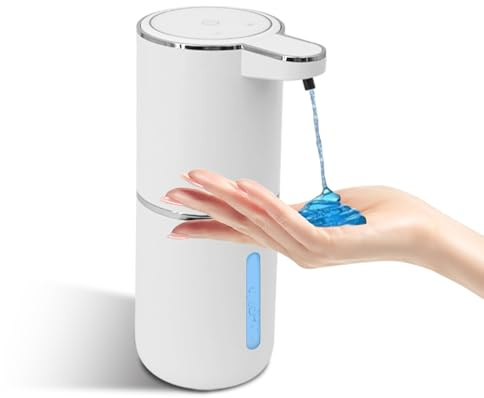 Liquid Soap Dispenser, Automatic Soap Dispenser, 13.5oz/400ml Automatic Soap Dispenser Touchless, USB Rechargeable 4 Level Adjustable Electric Hand Soap Dispenser, for Bathroom, Kitchen,Hotel(White)