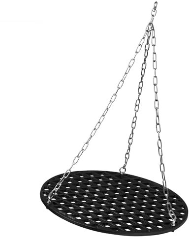 BBQ-Toro Gusseisen Grillrost rund Ø 54 cm | bereits eingebrannt - preseasoned | Outdoor Rost, Grillrost mit Seilaufhängung, Hänge Rost für Schwenkgrill, Gussgrillrost für Dreibein