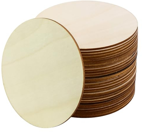 30 discos de madera de 10 cm de diámetro, circulos madera, placa redonda decorativa de madera, placa de madera redonda decorativa para carteles, manualidades, decoración, grabado
