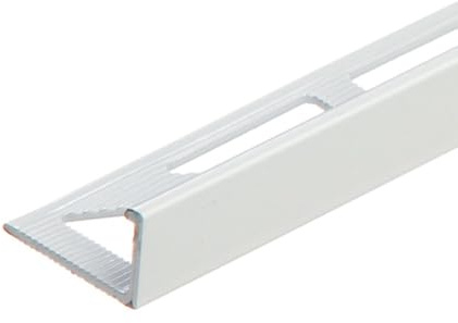 Lot de 10 Profilé de finition en aluminium pour carrelage angle droit 10 mm longueur 2,5 m Blanc (RAL 9016)