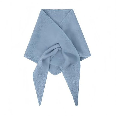 Proumhang Blue Triangle Scarf for Women - Knitted Neckerchief,Winter Shawl,Soft Headscarf,Girl Aesthetic Accessories,95cm x 160cm(37.4 x 63)