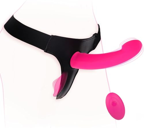 Strap-on Dildo Doble Strapon Cinturones Vibradores, Arnes Sexuales con Vibración, Arneses Sexuales Dildos, Consolador Mujer Lesbianas Sex Toy, Vibradorador Mujer Juguetes Eróticos para Pareja Sexuales