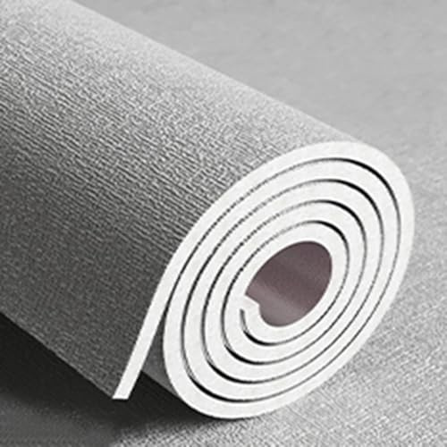Pannello Isolante Termico, Carta da Parati Adesiva Muro Termoisolante, Pannelli per Parete Umida Interno per Decorazione Letto Soggiorno - 3D Trama di Lino, Tinta Unita(Grigio,50 x 300 x 0.3 cm)