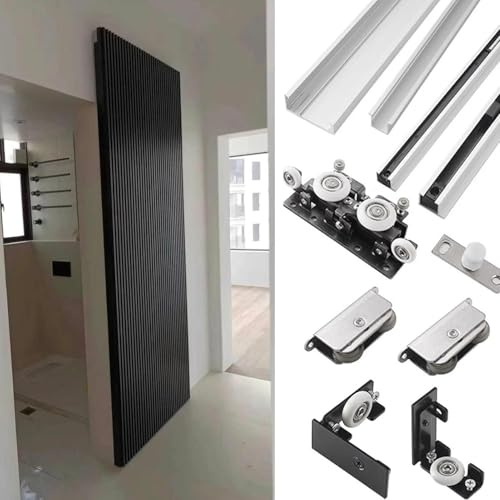 Schiebetür-Kit - versteckte Schiebetür-Hardware mit weichem Schließen, unsichtbarer Schiebetür Ghost Tür-Kit für eine Holztür, Scheune Tür Schiene,1.2m/3.9ft