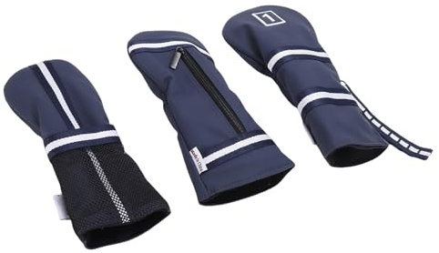 Keenso Housses de Club de Golf, Fibre de Polyester Légère avec Doublure en Peluche, Ensemble de 3 Pièces pour Clubs 1 3 UT, Accessoires Parfaits pour Hommes et Femmes