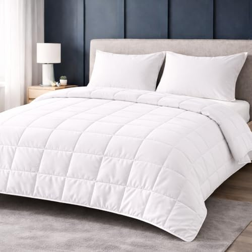 DECASATEXTIL Relleno Nórdico 200 gsm Cama 135 (220x220 cm) – Edredón de Microfibra Ligero, Transpirable e Hipoalergénico – Ideal Verano y Entretiempo – Blanco – Diseño en Caja