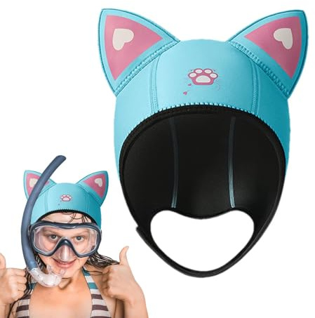 Neoprenhuva | Neoprenhatt med kattöron | Dykhuva med kattöron, 3 mm neopren, för kvinnor och barn, dykhatt för snorkling