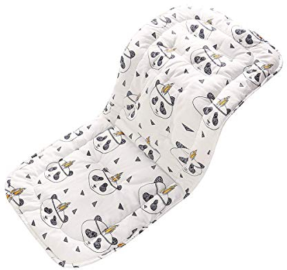 SONARIN Sitzauflage für Kinderwagen,100% Baumwolle Universal Sitzkissen für Kinderwagen,Buggy,Wasserdichte,atmungsaktiv(Panda)