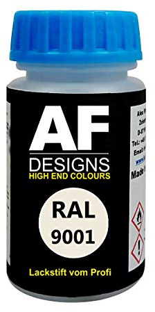 Alex Flittner Designs Penna per ritocchi RAL 9001 BIANCO CREMA opaco satinato 50 ml ad asciugatura rapida Acrilico