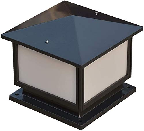 Zhangl Tradicional IP44 impermeable al aire libre Patio Poste de la lámpara a prueba de lluvia Antioxidantes cuadrado de aluminio Columna Columna Valla la luz de la linterna externa Villa Muro patio d