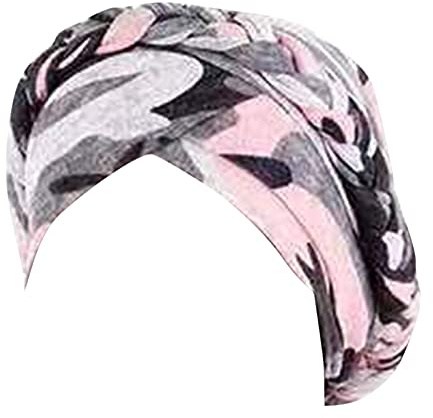 AQ899 Chemo Cancer Head Hat Cap Ethnic Pre-Tied Twisted Braid Hair Cover Wrap Headwear Pre Tied Chemo Head Scarf Beanie Skull Cover Cap for Women Purple, One Size