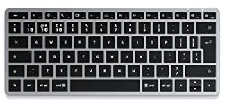 Satechi Slim X1 Bluetooth Backlit Keyboard – Illuminated Keys & Multi-Device Sync – for M2/ M1 MacBook Pro/Air, M2/ M1 iPad Pro/Air, M2 Mac Mini, iMac M1 – Space Grey