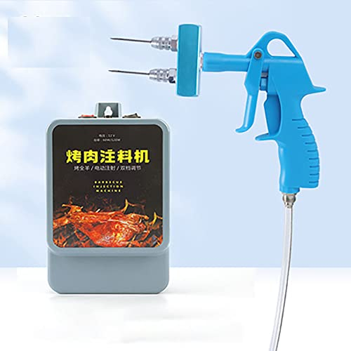 Jieotwice Máquina de Inyección Eléctrica, Máquina de Adobo, Jeringa de Sabor a Alta Presión de Salmuera, Adecuada para Barbacoa/adobo(Aguja doble)