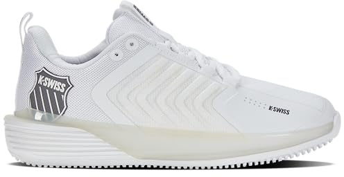 K-Swiss Women's Ultrashot 3 Grass Tennis Shoe, White/Steel Gray, 7 M