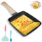 dingdongji Sartén Japonesa para Tortillas,Tamagoyaki Sarten,Revestimiento Antiadherente Rectangular Sartén con mango extraíble(Negro)