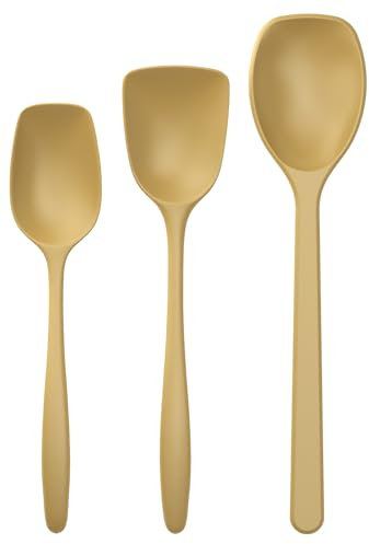 Rosti Classic Kochlöffel Set 3-Teilig, Hochwertiges Küchenhelfer Set mit 2 Kochlöffel & 1 Backlöffel, aus Kunststoff, Hitzebeständig, Bruchsicher, Spülmaschinenfest, Curry