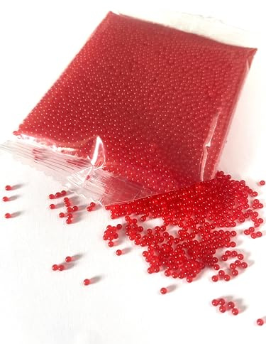 Balls - 10,000 Pieces - 7-8mm - Red - Water Absorbing Balls - Water Balls - Gel Balls Transparent - Water Pearls - Waterbeads