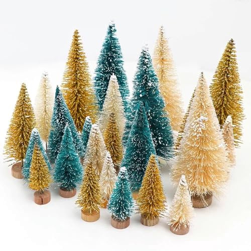 Konstgjord liten julgran, mini julgran, mini tallträd, miniatyrjulgran, skrivbordsdekoration (C)