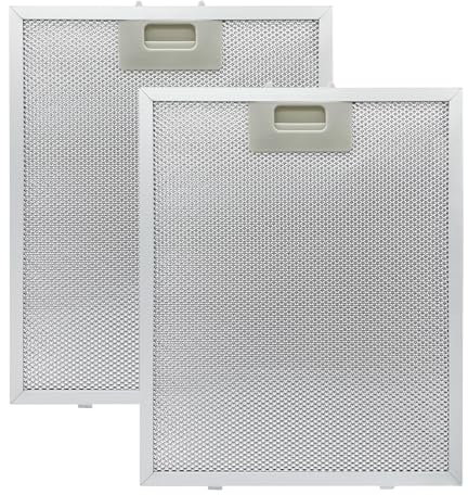 Lot de 2 filtres à graisse en métal pour hotte aspirante - 320 x 260 x 9 mm - 5 couches en aluminium - Filtre universel en maille pour hotte aspirante