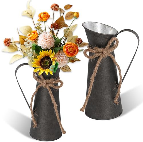GZYYANG 2 Pezzi Vaso Fiori Decorativo Vintage in Metallo, Vaso Decorativo da Interno, Vasi Decorativi per Matrimoni, Giardini e Tavoli