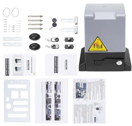 KANBCNG Schiebetorantrieb, Schiebetorantrieb Komplettset Automatischer Türantrieb Elektrische Schiebetür mit 2 Fernbedienungen & Verschlüsselungssystem Weniger als 1600Kg und Länge Weniger als 12M