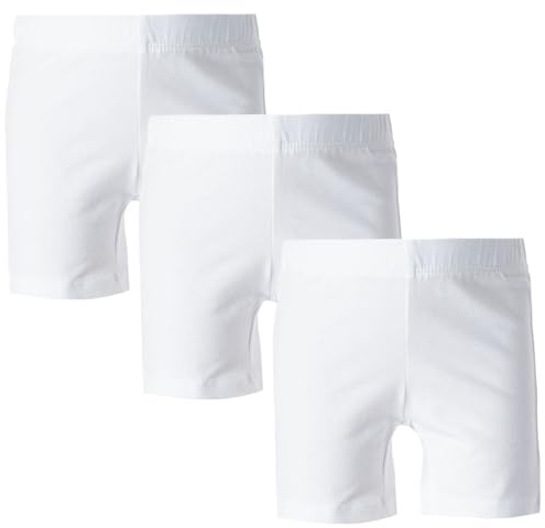 The Popular Store Girl's Cotton Bike Shorts, Cartwheel, Dance Shorts, All White - Size 12