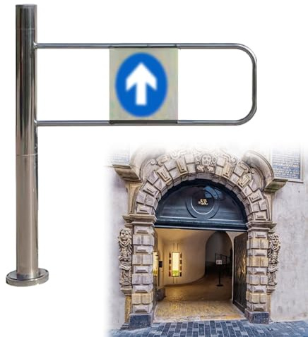 Puerta de entrada de acero inoxidable de alta seguridad de 1 vía para edificios gubernamentales, puerta de seguridad de apertura de 90°, dispositivo de control de acceso duradero (izquierda, 60 x 100