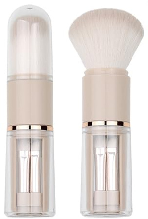 Set 5 en 1 Brochas de Maquillaje para Viaje - Pincel Telescópico Portátil | Aplicador Silicona con Corrector | Incluye Polvo, Sombra Ojos, Detalle y Herramientas Biseladas, Útil Belleza Compacto