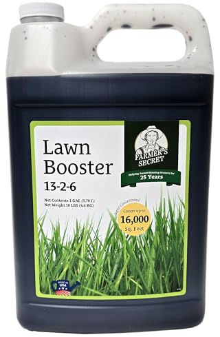 Farmer’s Secret Lawn Booster Fertilizer - Super Concentrated - All Around Fertilizer for All Types of Lawns and Turfs (128oz)