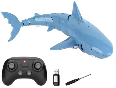 Giocattolo Squalo Telecomandato - Squalo RC Ad Alta Simulazione | Giochi Acquatici Con Telecomando Ricaricabile USB | Grande Squallo Bianco | Giocattolo Da Piscina E Da Bagno Per Bambini
