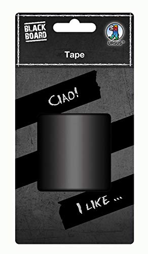 Ursus 42820000 - Tafelfolien Tape, matt schwarz, ca. 50 mm x 5 m, selbstklebend, abwaschbar, beschreibbar mit Kreide, Speckstein und Buntstiften, ideal um Gläser und Geschenke zu beschritften
