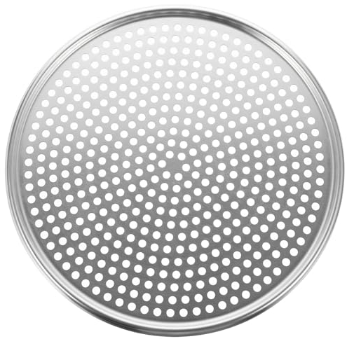 Operitacx 10 Inch Perforated Pizza Pan - Non Stick Anodized Aluminum Alloy Baking Tray for Oven and Air Fryer, Even Heat Distribution for Crispy Crusts, Silver