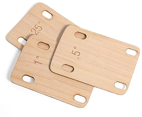 TOYMIS 3st Gitarren Hals Shim, Stabiles Holz Gitarrenhalsscheibe Massiver Ahorn Gitarrenhals Schutz 0,25 0,5 und 1 Grad Tragbar Bass Hals Shim für Die Reparatur von Bassgitarren