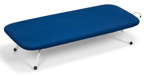 Duwee Tisch-Bügelbrett, kleines Bügelbrett, hitzebeständiger Bezug mit dickem Filzpolster, kompakt und leicht, Blau, 30,5 x 71 cm