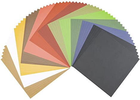 Vaessen Creative Florence lerpapper jul – kvadratiskt pysselpapper – 30,5 x 30,5 cm – färgblandning – 60 stycken – 216 g/m² – för scrapbooking, korttillverkning, stansning och andra pappershantverk