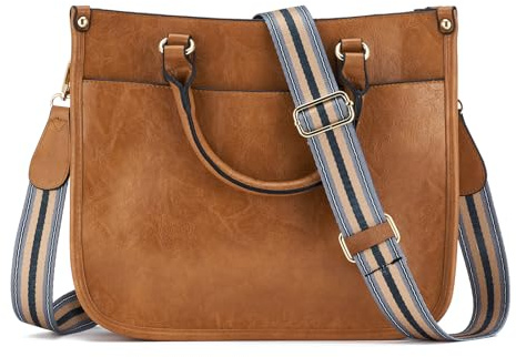 ZOUIQSS Femmes Sacs à Bandoulière en Cuir Sac à Dos Dame Hobo Sac à Main Poches Zippées Sac Avec Sangle Réglable(poignée-Marron)