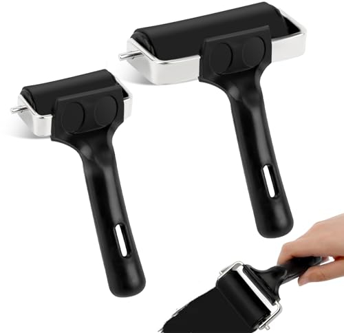 2 Stück Gummiwalze Gummi Brayer Roller Hartgummiwalze Gummiwalze Roller，Art Craft Ölgemälde Tool Gummiwalz，für Blockdruck Handwerk，Stempeln，Drucken，Kunsthandwerk，Tapeten
