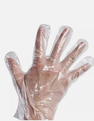 Healthy Home Guanti usa e getta, in plastica per alimenti, in polietilene, per cucina, cucina, pulizia, sicurezza, manipolazione degli alimenti, confezione da 100